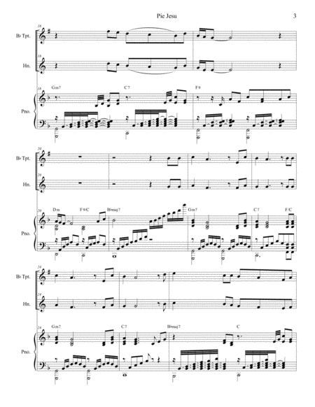 Pie Jesu (Duet for Bb-Trumpet and French Horn - Piano Accompaniment) image number null