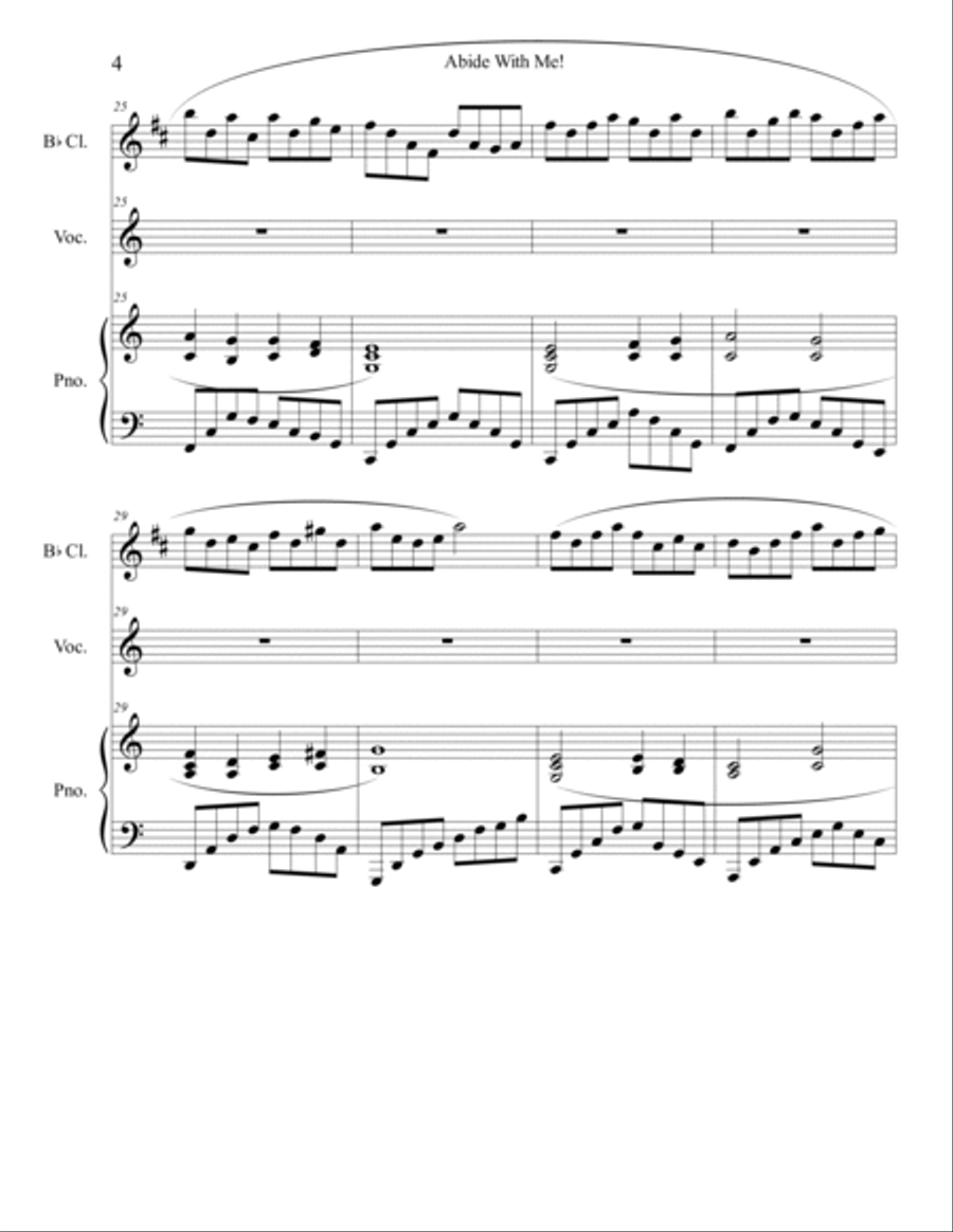 Abide With Me! (clarinet) B-Flat Clarinet scores gallery preview page 5