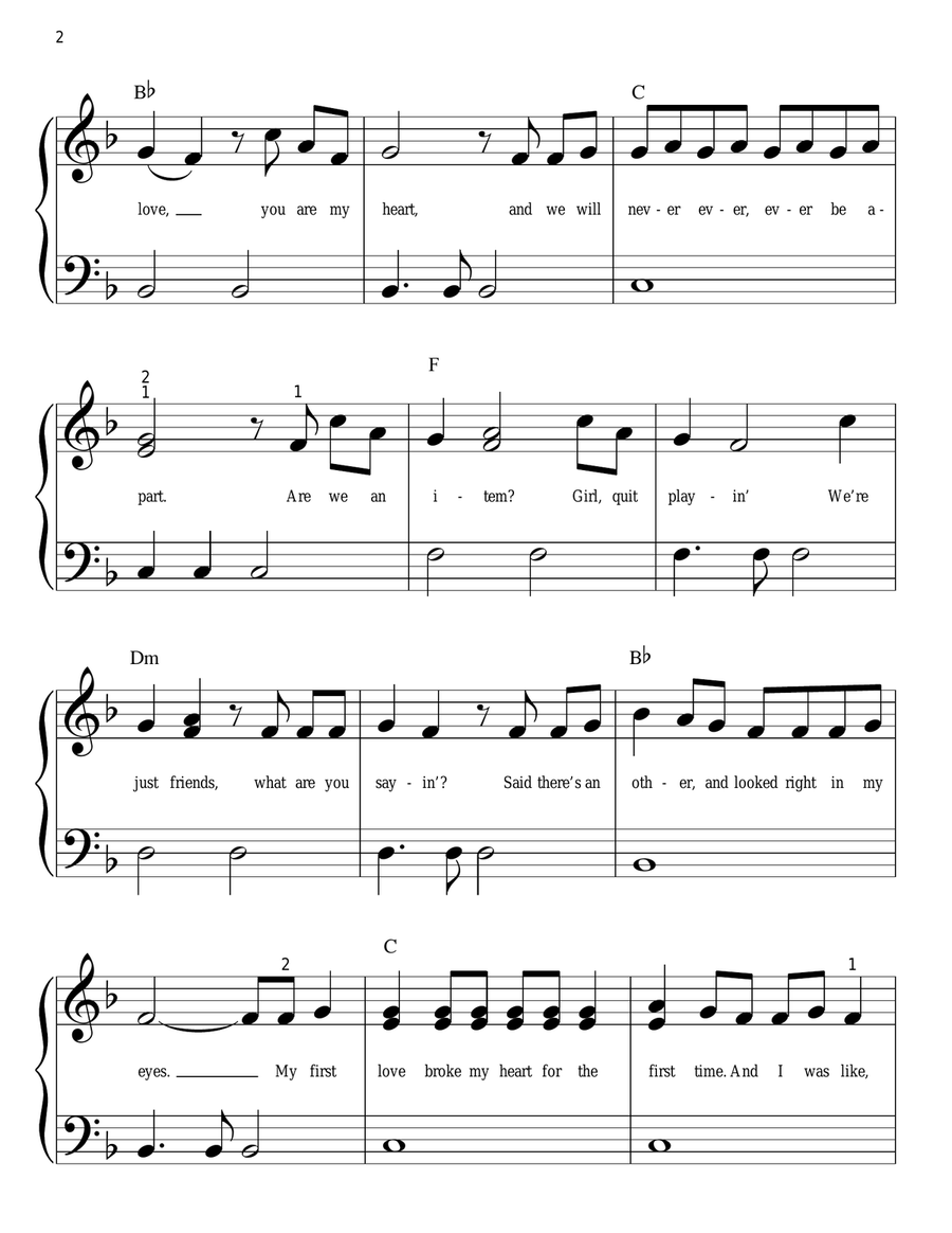 Baby Baby Easy Piano scores gallery preview page 2