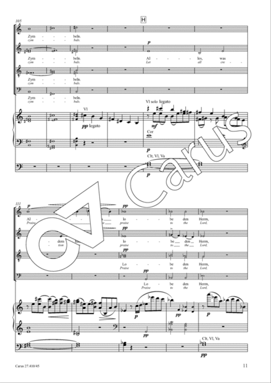 Halleluja! Praise ye the Lord in his sanctuary Divisi scores gallery preview page 14