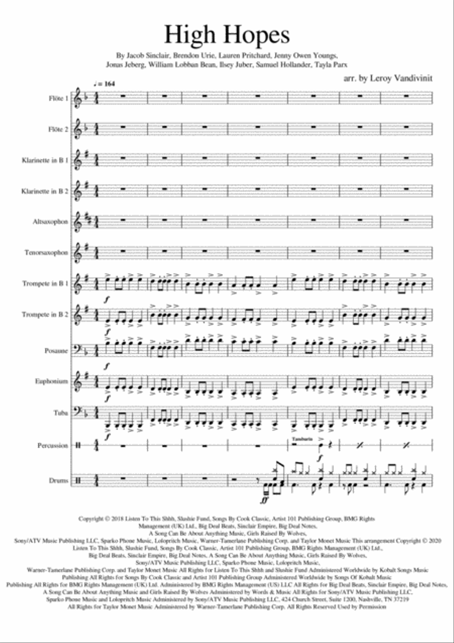High Hopes Concert Band scores gallery preview page 1