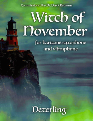 Book cover for Witch of November (for baritone saxophone and vibraphone)