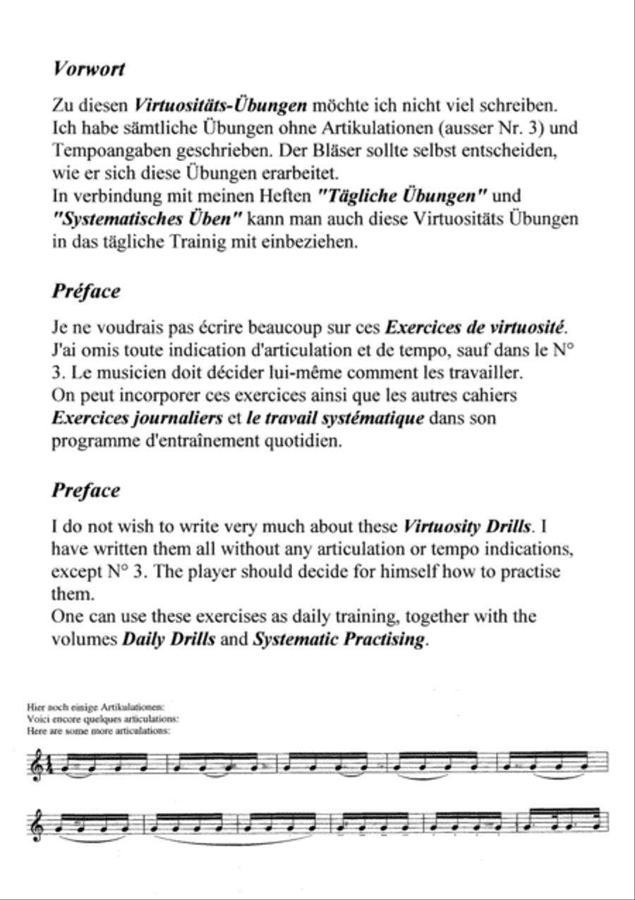 Virtuositatsubungen / Exercices de virtuosite / Virtuosity Drills