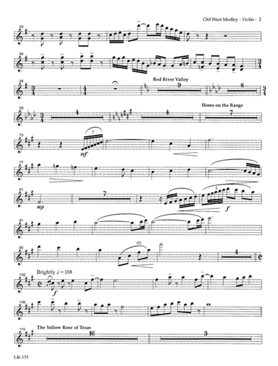 Old West Medley (arr. Mark Hayes) - Violin