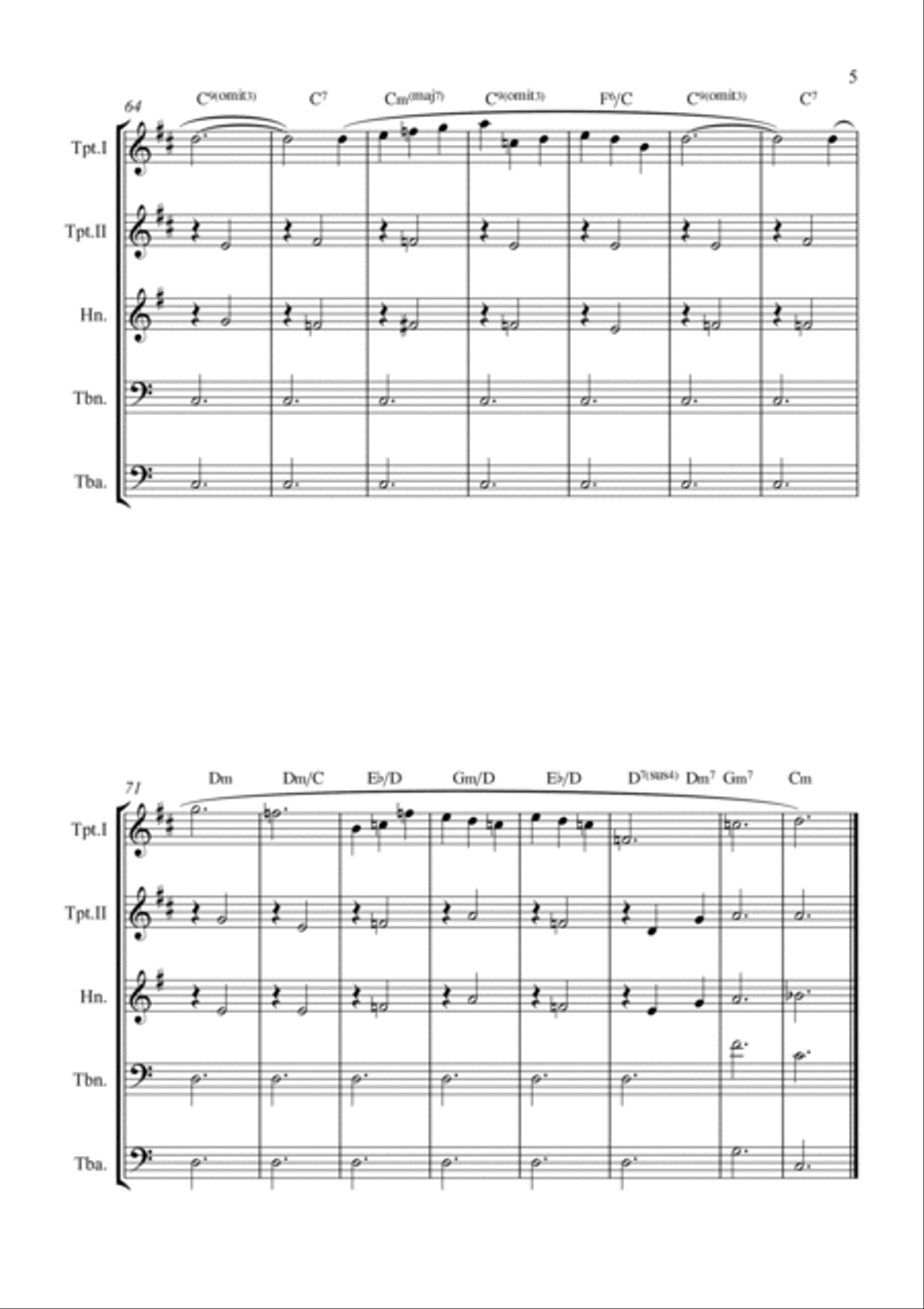 Gymnopédie No. 1 Brass Quintet scores gallery preview page 5