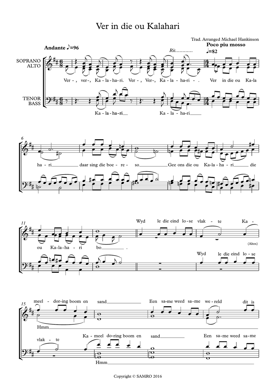 Ver in die ou Kalahari 4-Part scores gallery preview page 2