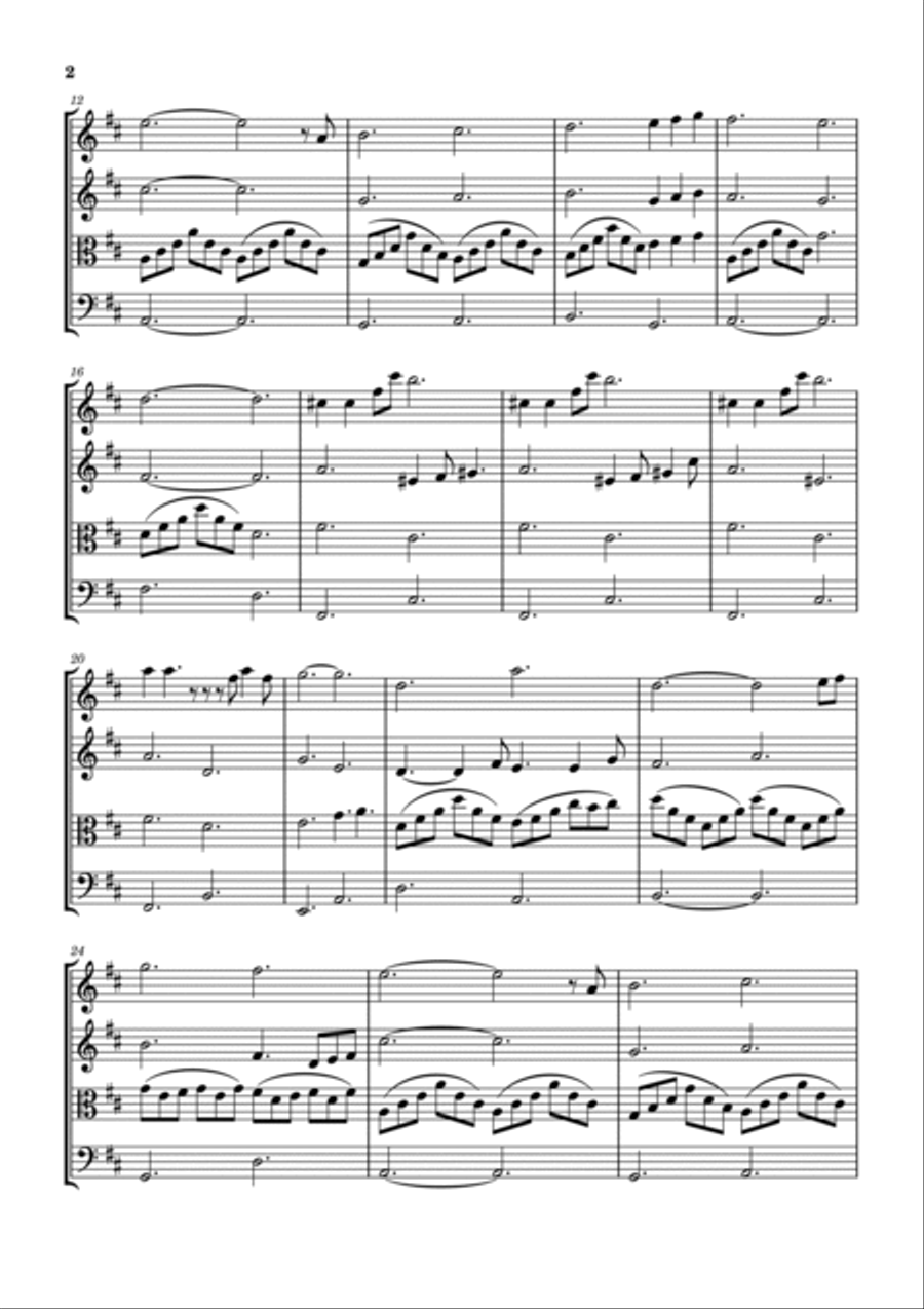Can't Help Falling In Love String Quartet scores gallery preview page 2
