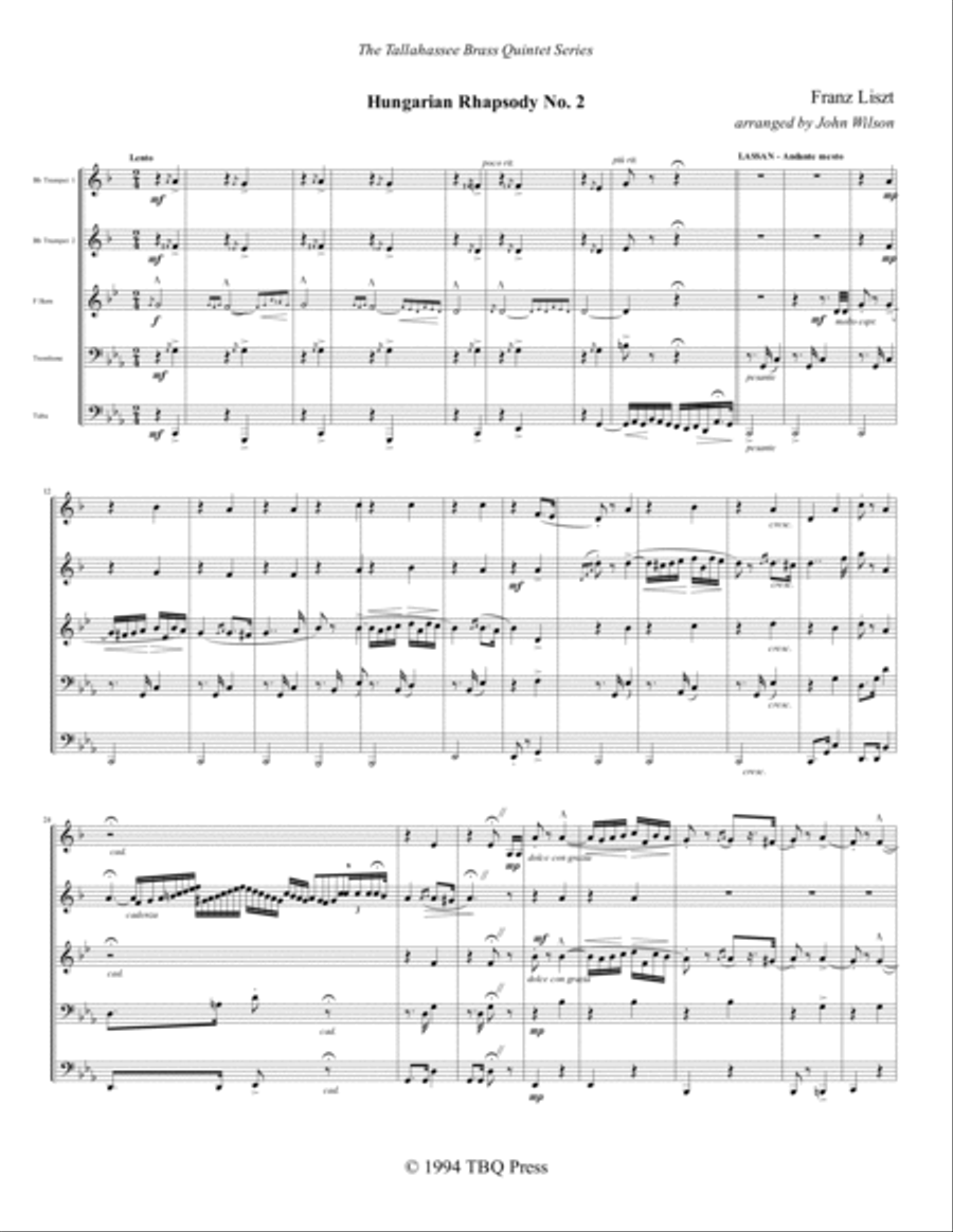 Hungarian Rhapsody No. 2 Brass Ensemble scores gallery preview page 6