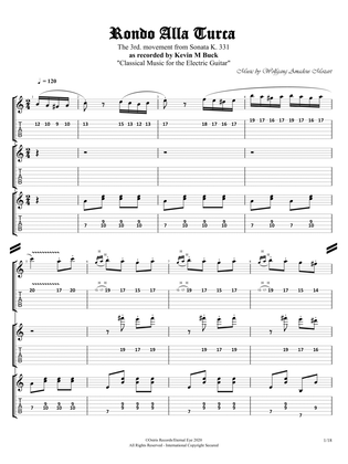 Turkish Rondo Piano Sonata No. 11: "Rondo Alla Turca" (Arr. for Electric Guitar by Kevin M Buck)