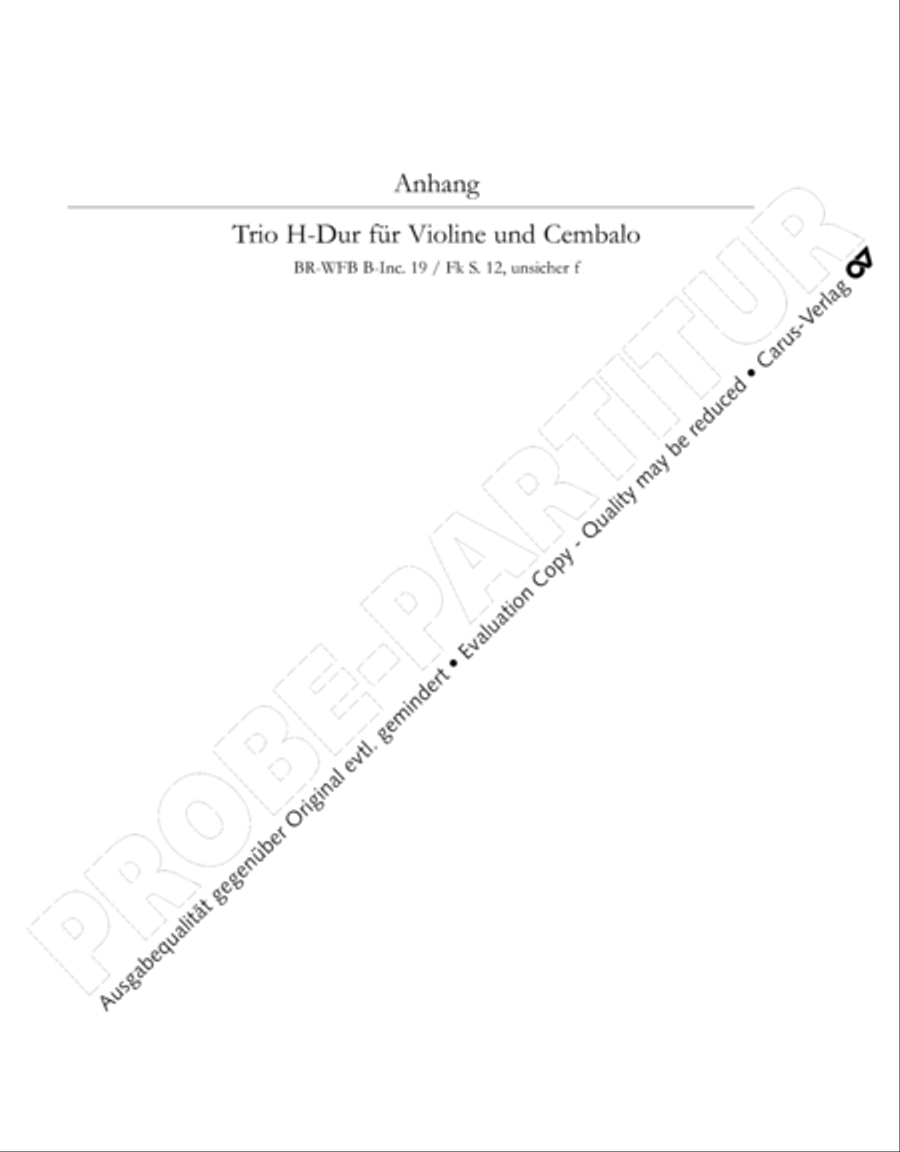 Gesamtausgabe Band 3 (Kammermusik: Duette, Solo- und Triosonaten) Score scores gallery preview page 144