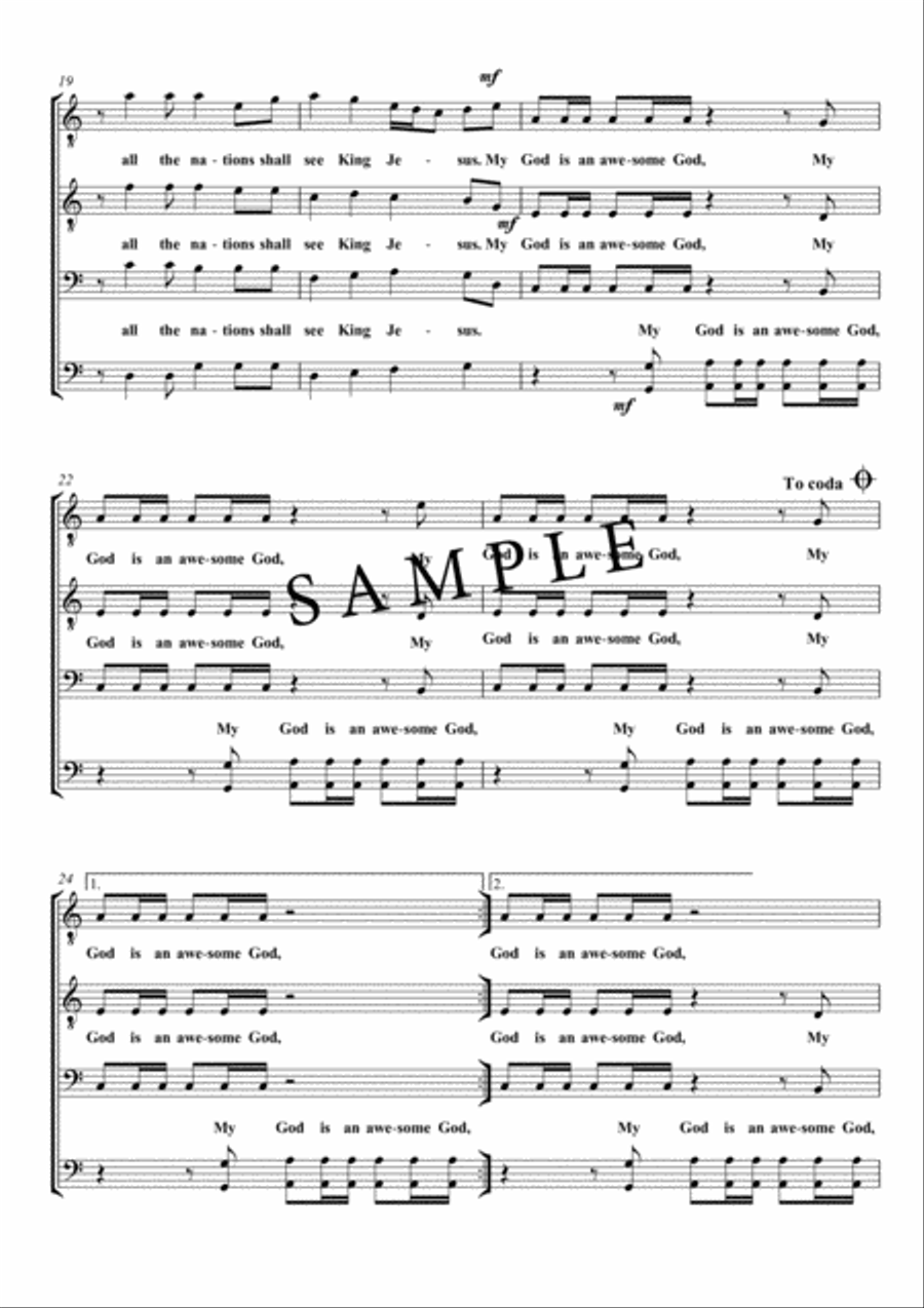 Awesome God SSAA scores gallery preview page 7
