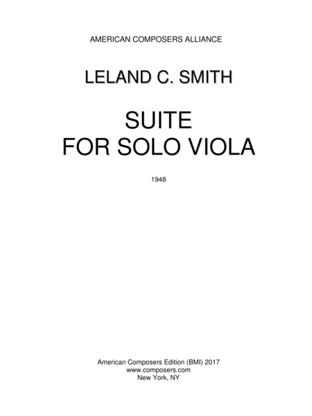 [Smith] Suite for Solo Viola