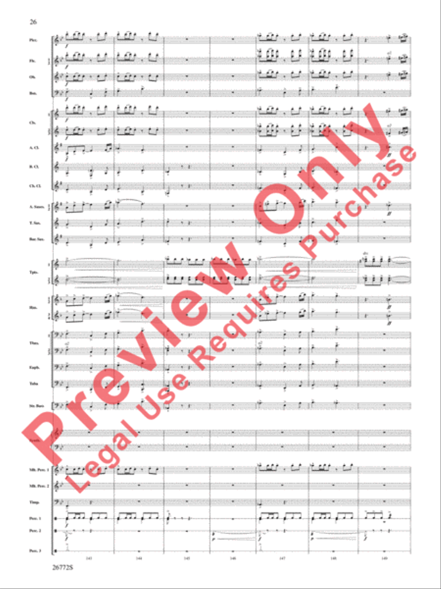 March: The Lion's Gate (Movement 1 from Sea to Sky) Concert Band scores gallery preview page 27