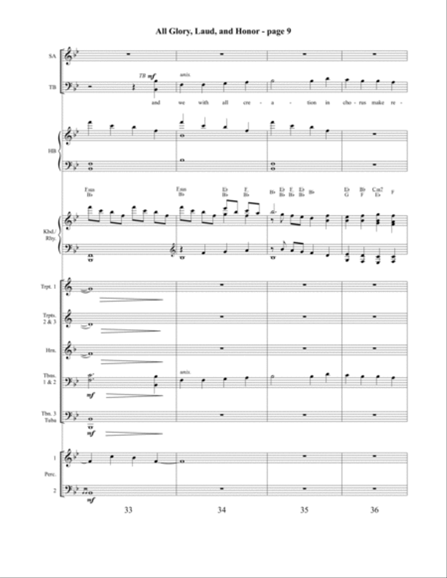 All Glory, Laud, and Honor 4-Part scores gallery preview page 10