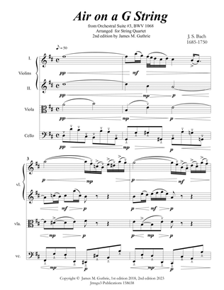 Bach: Air on a G String for String Quartet