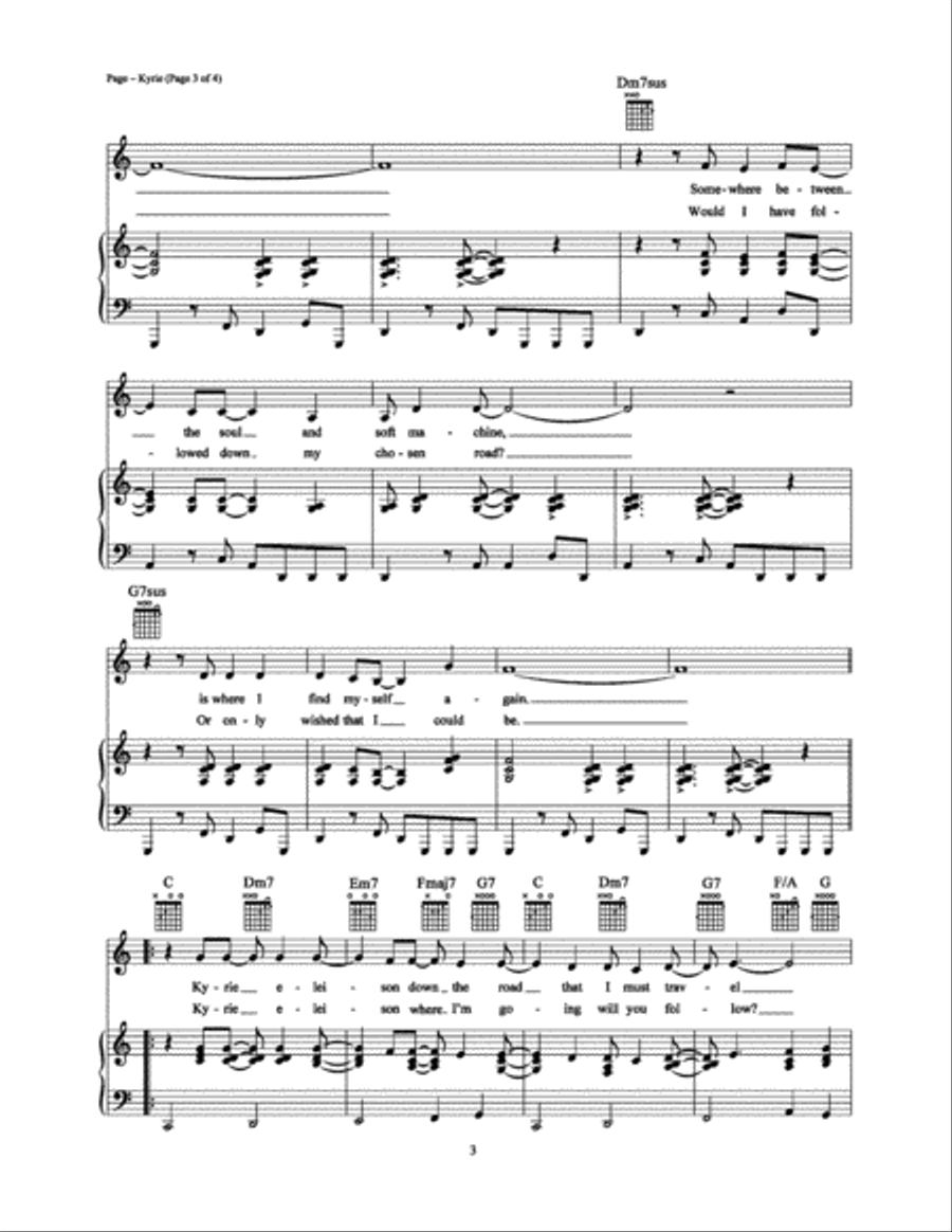 Kyrie Piano, Vocal, Guitar scores gallery preview page 3