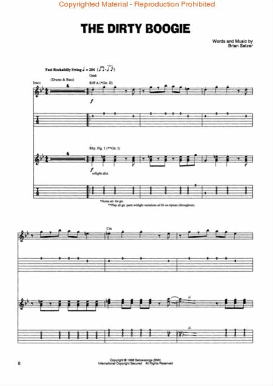 The Brian Setzer Orchestra Electric Guitar scores gallery preview page 2