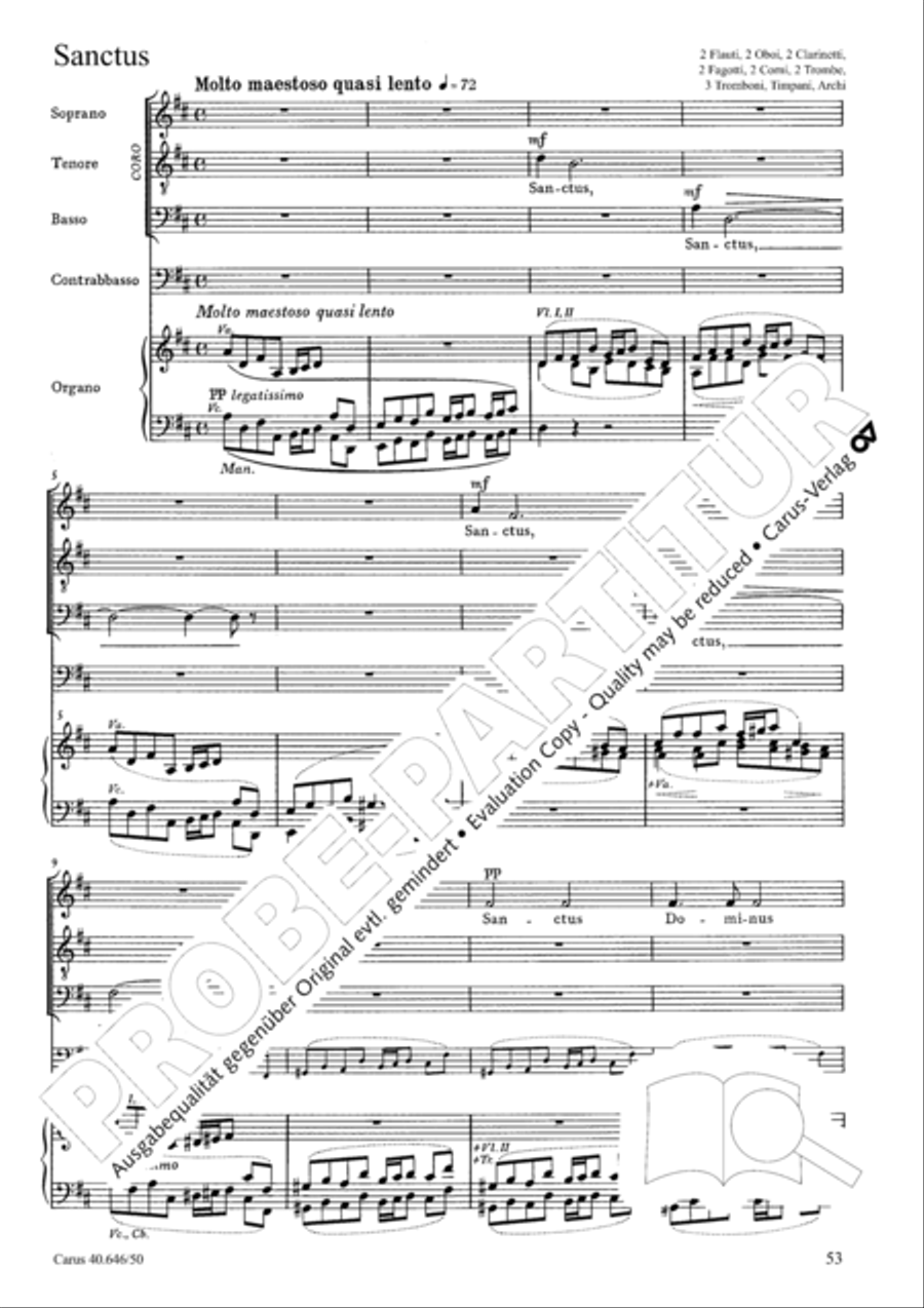 Mass in A major STB scores gallery preview page 55