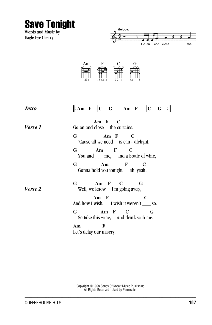 Save Tonight Save Tonight Acoustic Guitar scores gallery preview page 1
