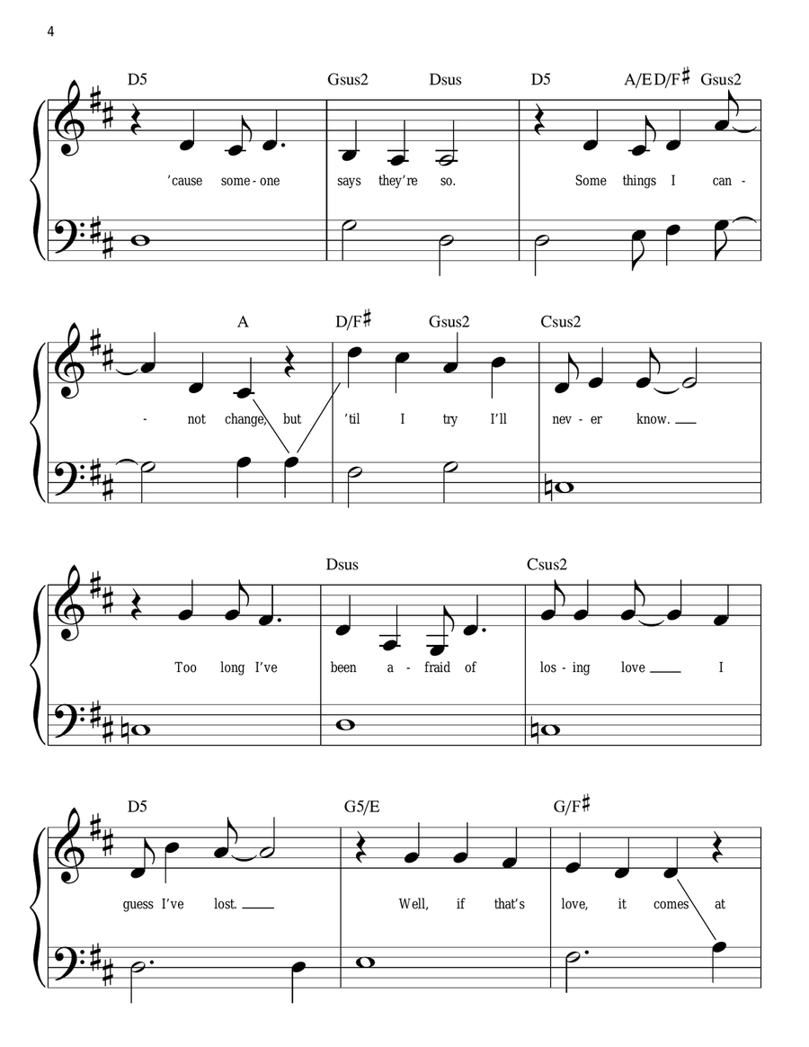 Defying Gravity (from Wicked) Easy Piano scores gallery preview page 4