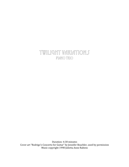 Twilight Variations for piano trio image number null