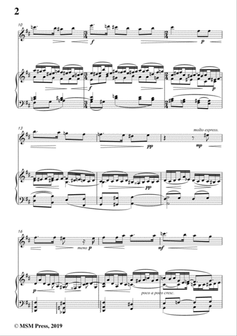 Reger-Der Himmel hat eine Thräne geweint,for Flute and Piano Flute Solo scores gallery preview page 4