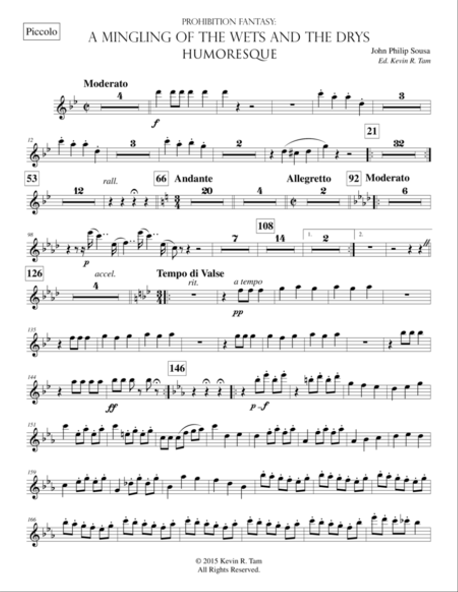 A Mingling of the Wets and the Drys - A Humoresque - Woodwind Parts Concert Band scores gallery preview page 1