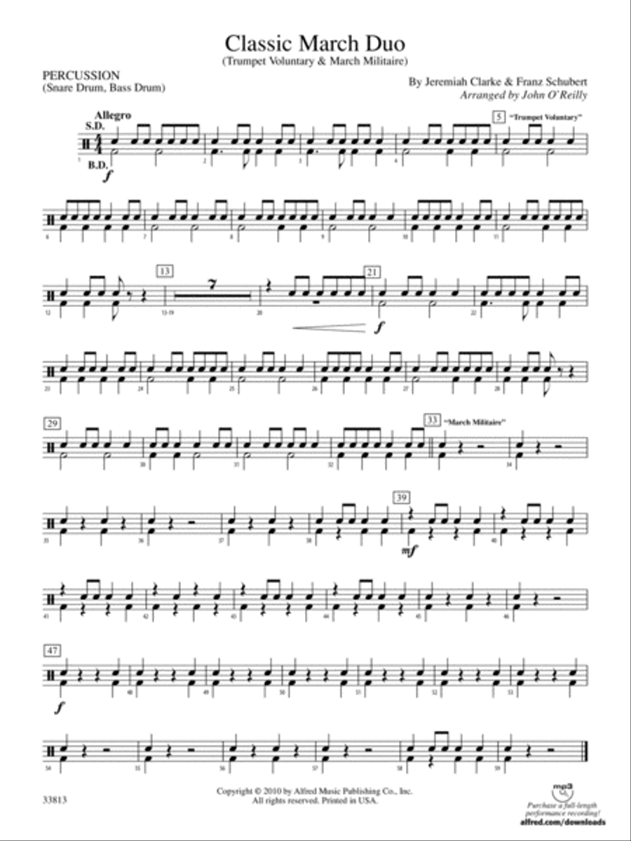 Classic March Duo: 1st Percussion Concert Band scores gallery preview page 1