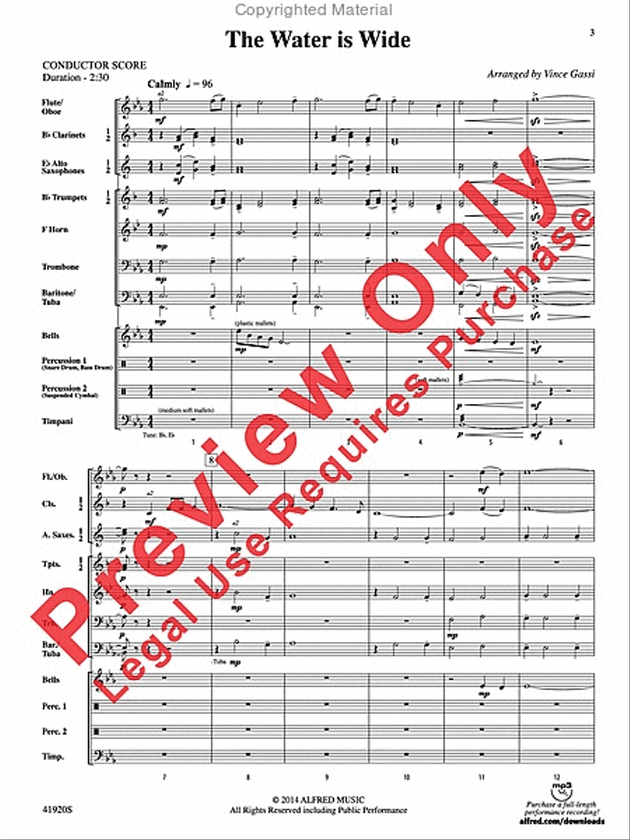The Water Is Wide Concert Band scores gallery preview page 2