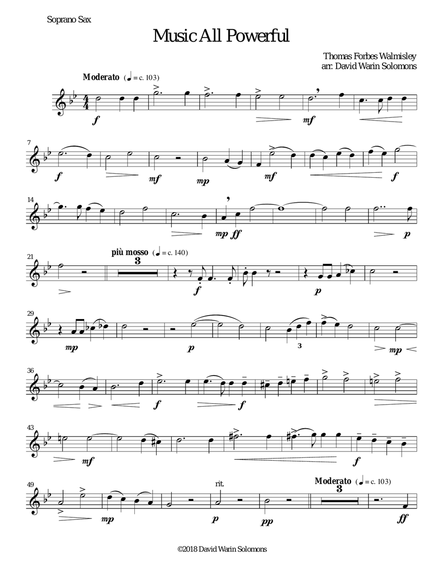Music all powerful for saxophone quartet Saxophone Quartet scores gallery preview page 6