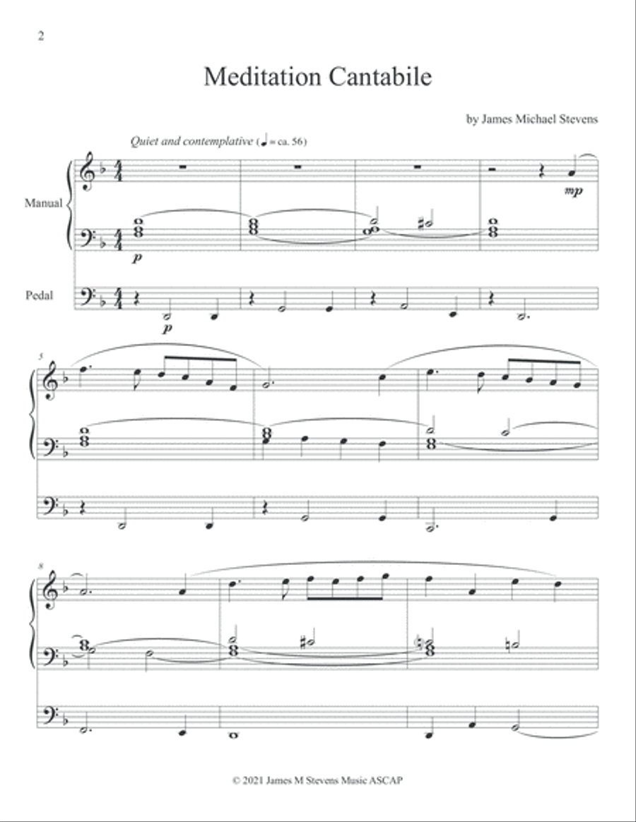 Meditation Cantabile Organ Solo scores gallery preview page 2