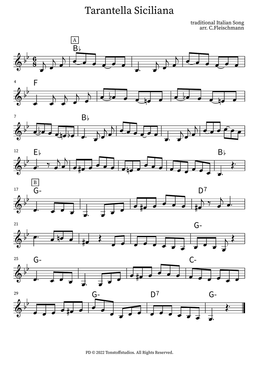 Tarantella Siciliana Piano scores gallery preview page 1