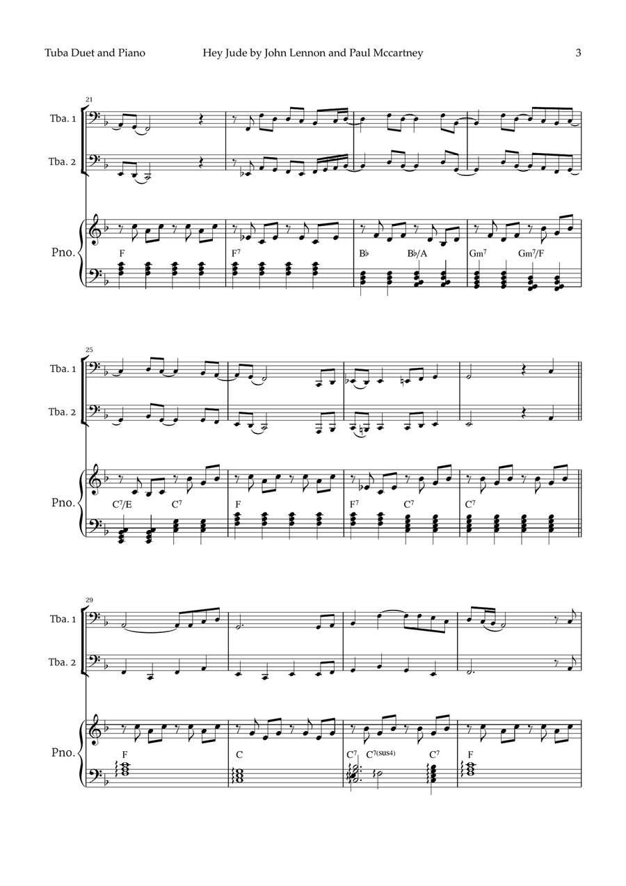 Hey Jude Brass Duet scores gallery preview page 3