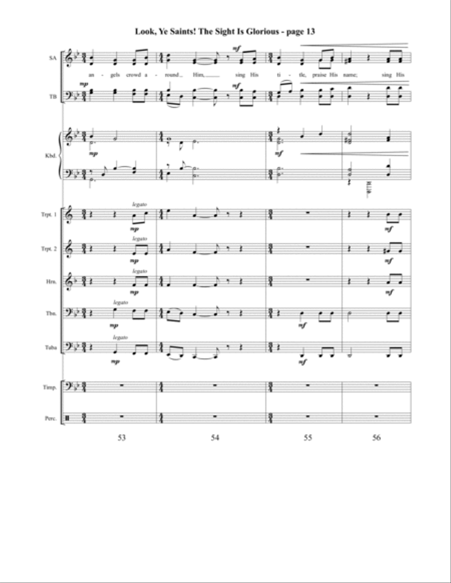 Look, Ye Saints! The Sight Is Glorious 4-Part scores gallery preview page 14