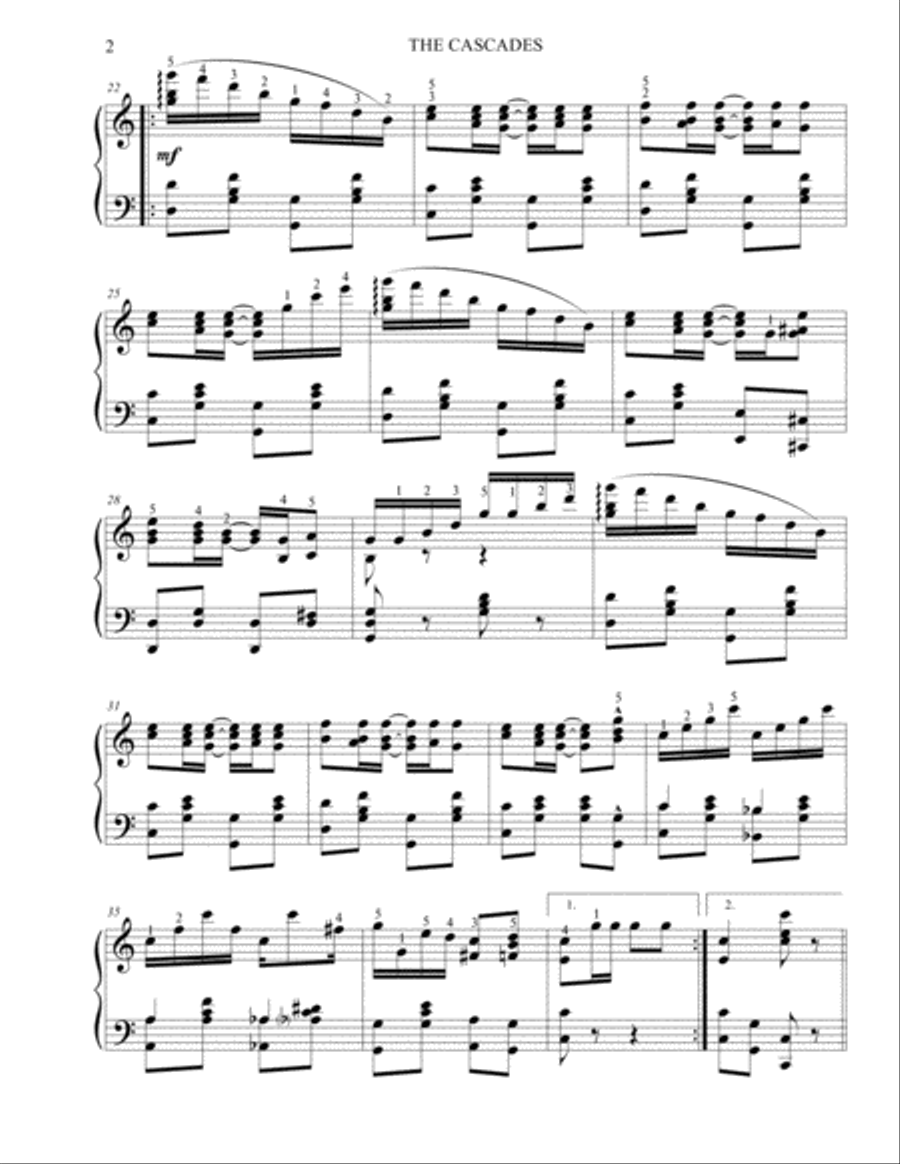 The Cascades The Cascades Piano Solo scores gallery preview page 2
