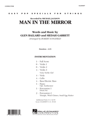 Man in the Mirror - Full Score