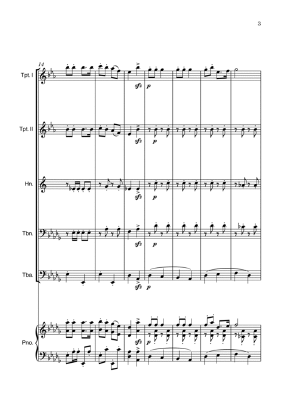 Jingle Bells Brass Quintet scores gallery preview page 3