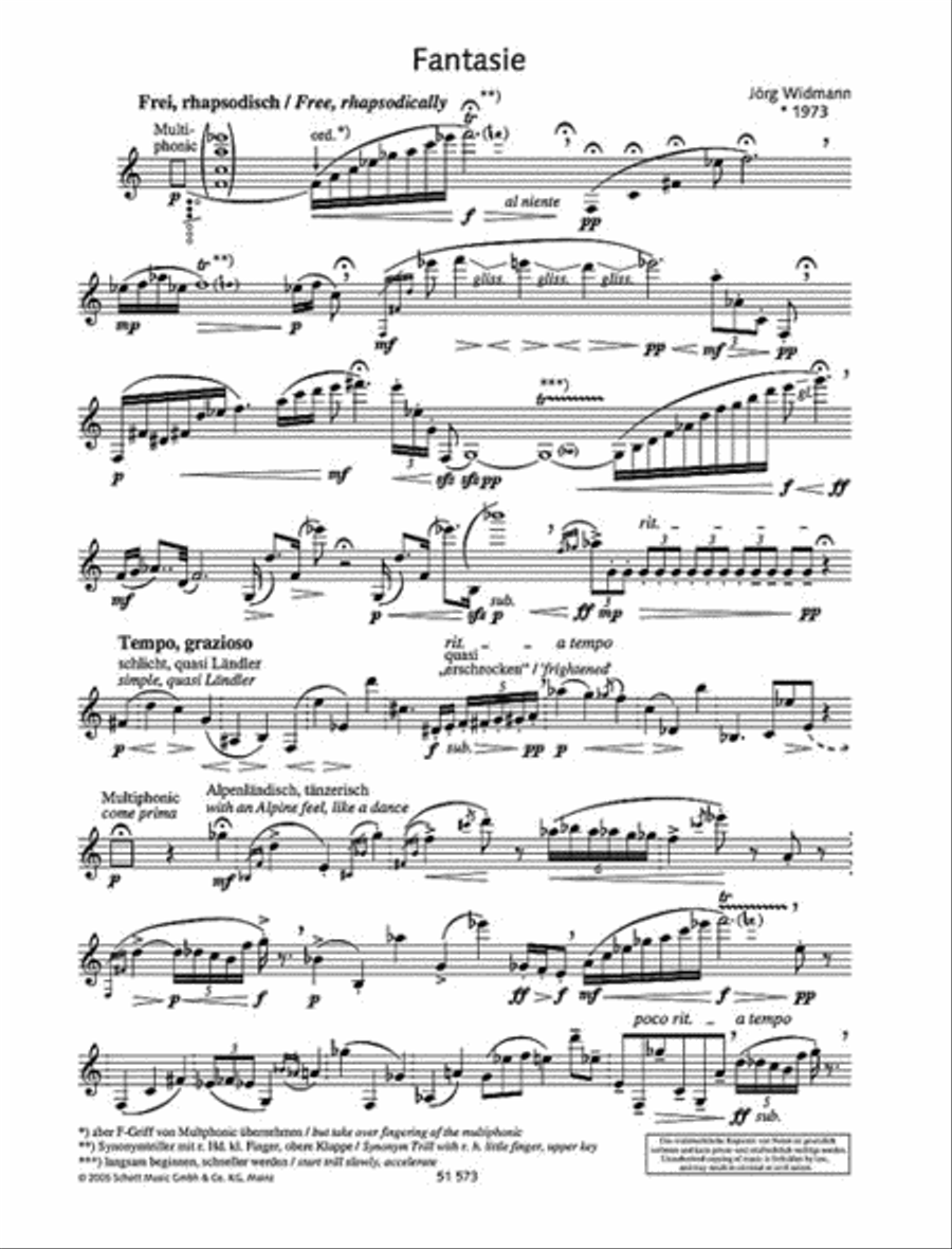 Fantasie Fantasie Clarinet Solo scores gallery preview page 3