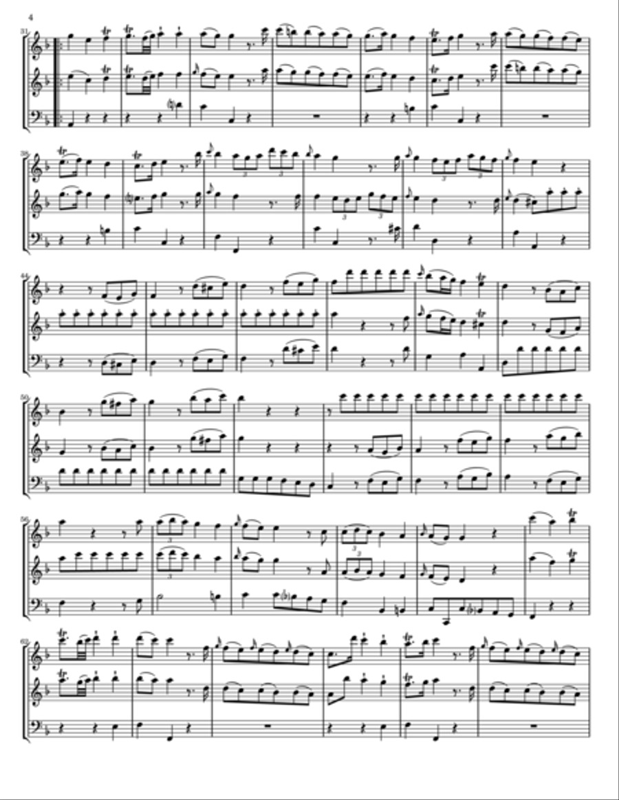 Koch Trio Sonata No. 4 in F Major Small Ensemble scores gallery preview page 4