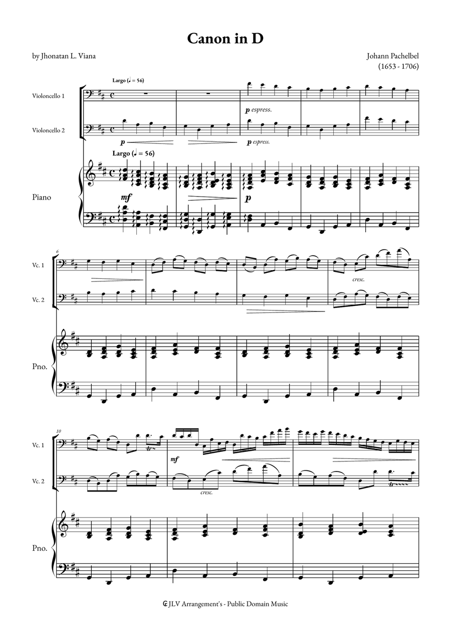 Canon in D String Duet scores gallery preview page 1