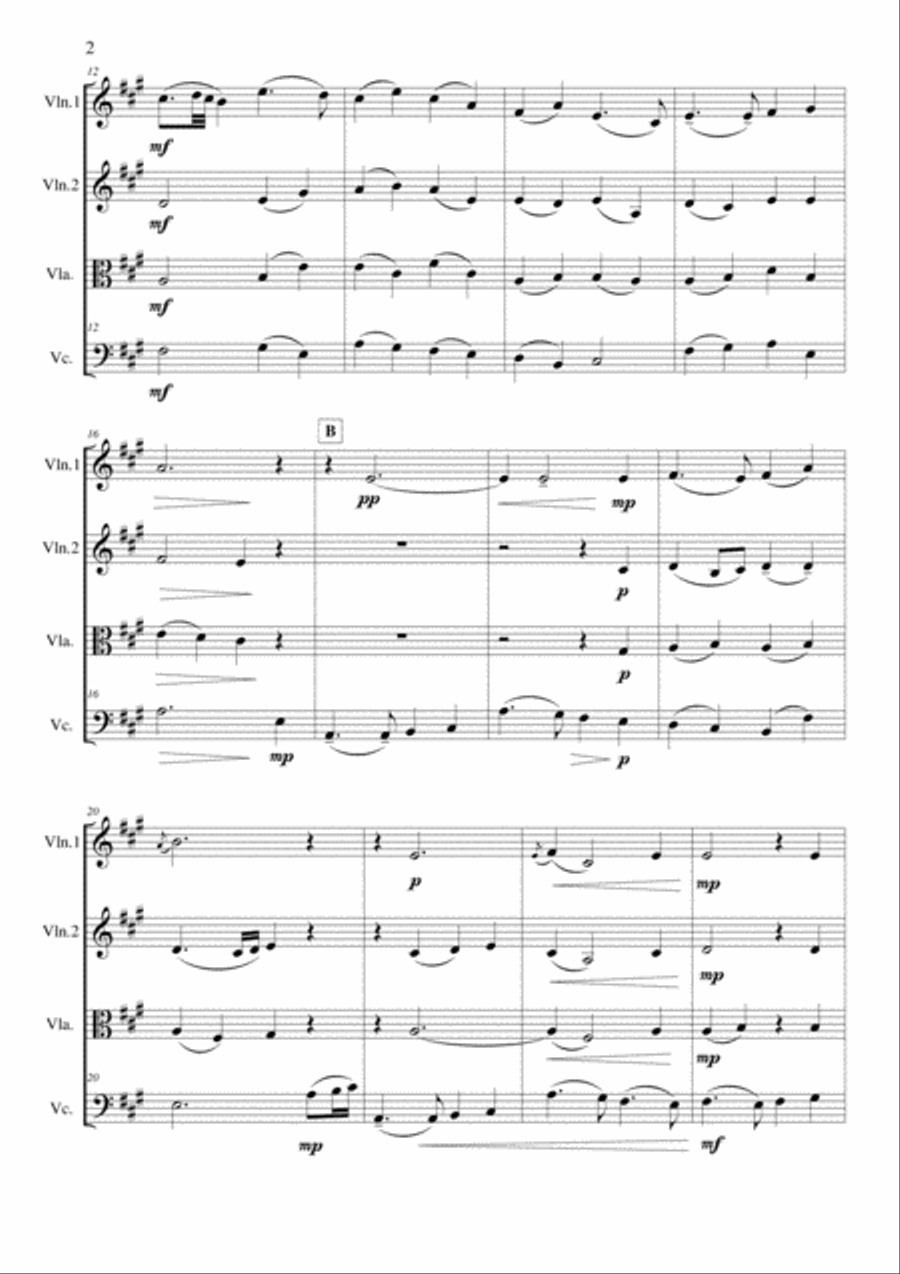 My Love is like a Red, Red Rose String Quartet scores gallery preview page 2