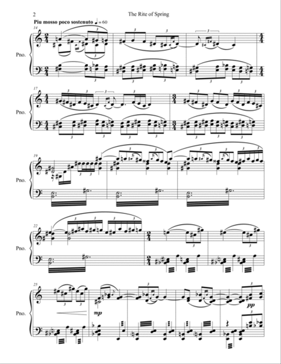 The Rite of Spring Part One The Adoration of the Earth Piano Solo scores gallery preview page 3