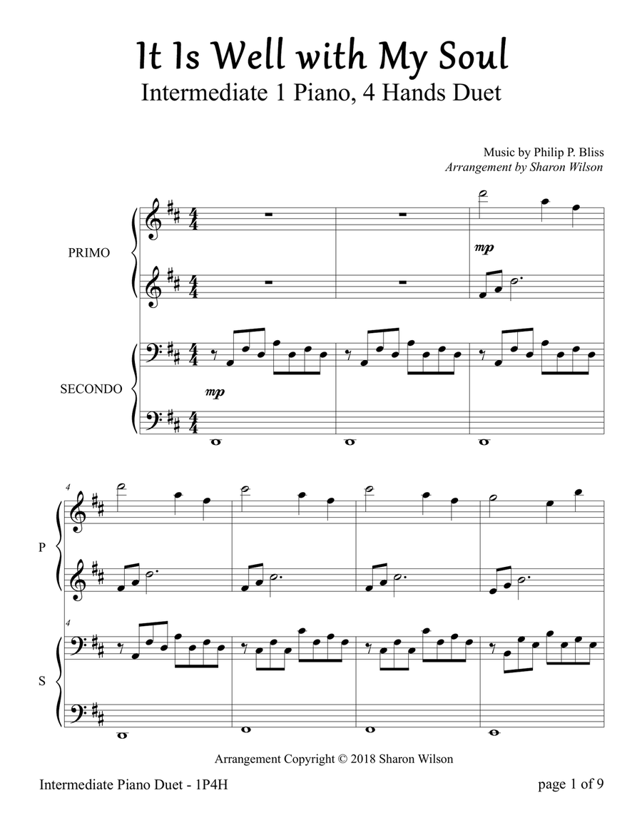 It Is Well (1 Piano, 4 Hands Duet) 1 Piano, 4-Hands scores gallery preview page 3