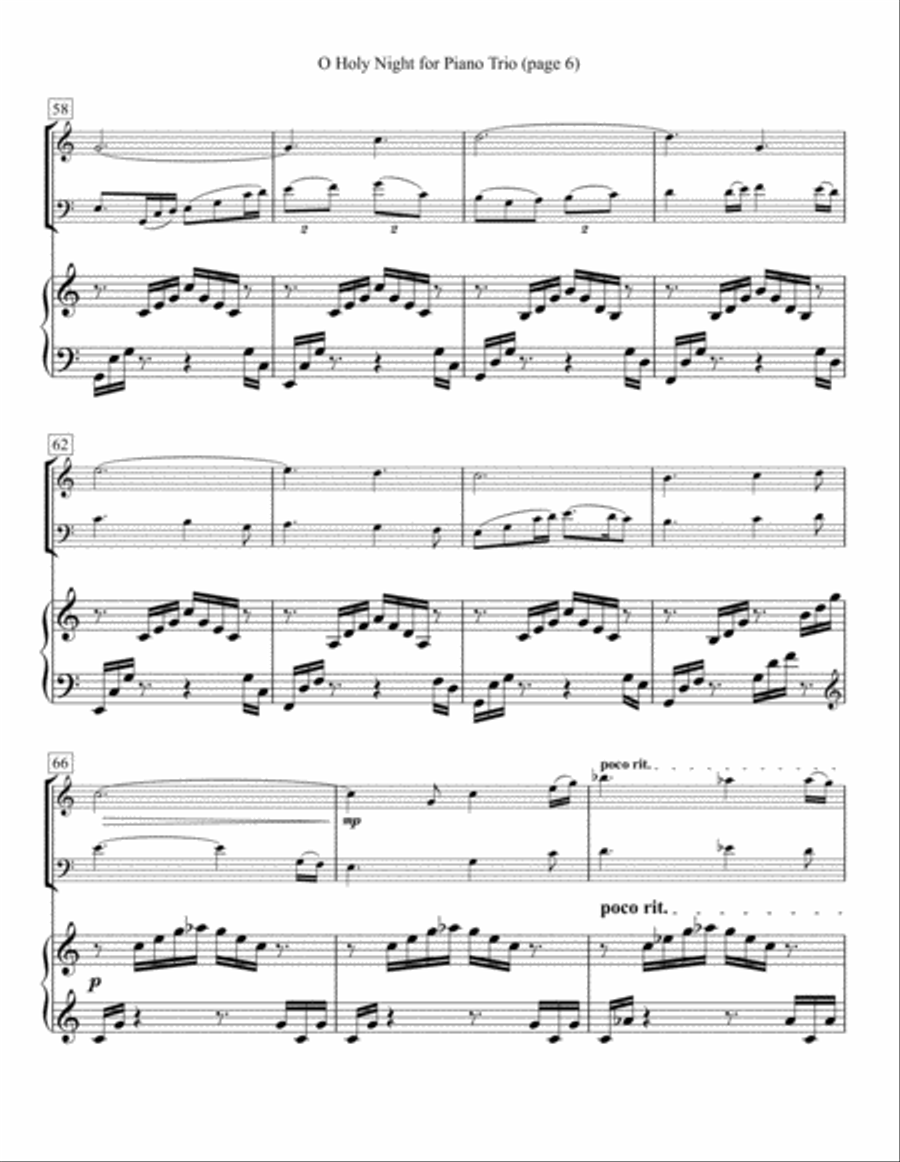 O Holy Night for Piano Trio Piano Trio scores gallery preview page 6