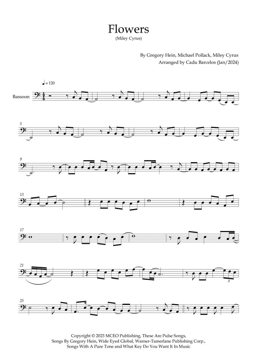 Flowers Bassoon Solo scores gallery preview page 1