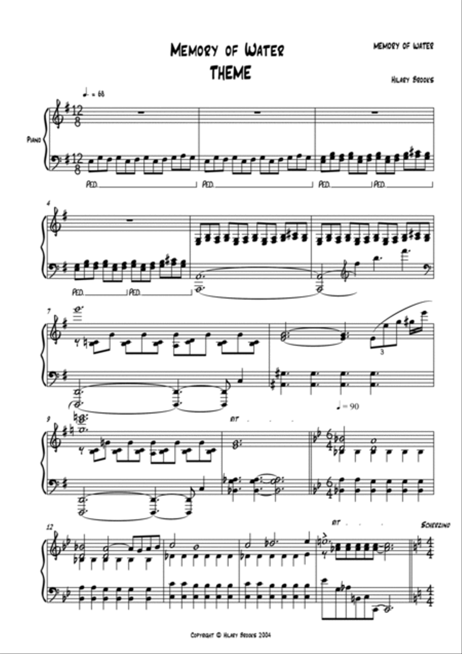 Memory Of Water - solo piano collection Piano Solo scores gallery preview page 2