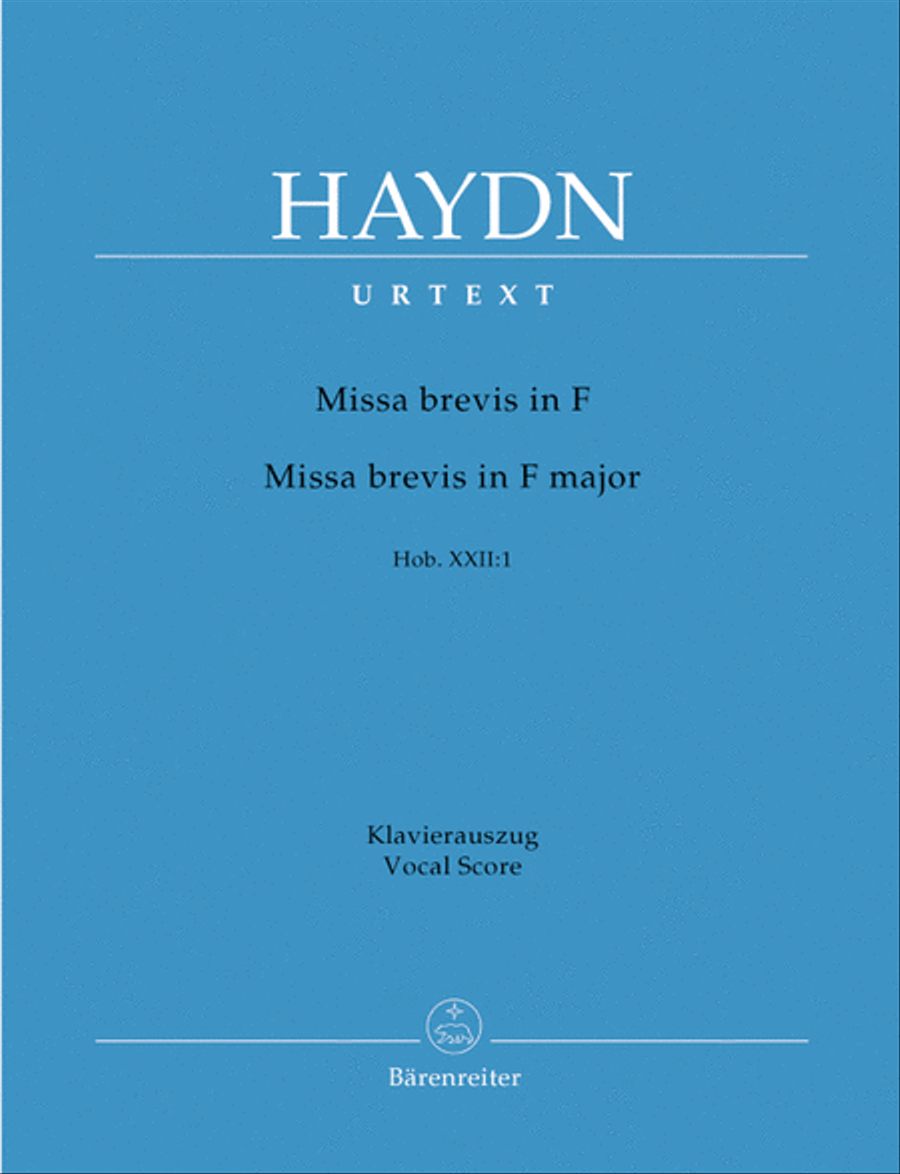 Missa brevis F major Hob. XXII:1 by Franz Joseph Haydn 4-Part - Sheet Music