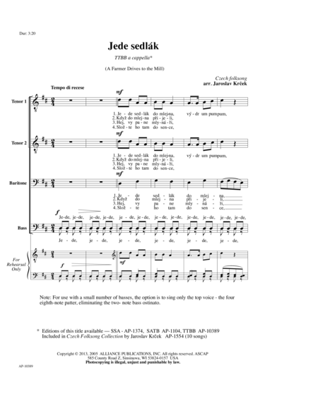 Jede sedlak - TTBB choir, a cappella