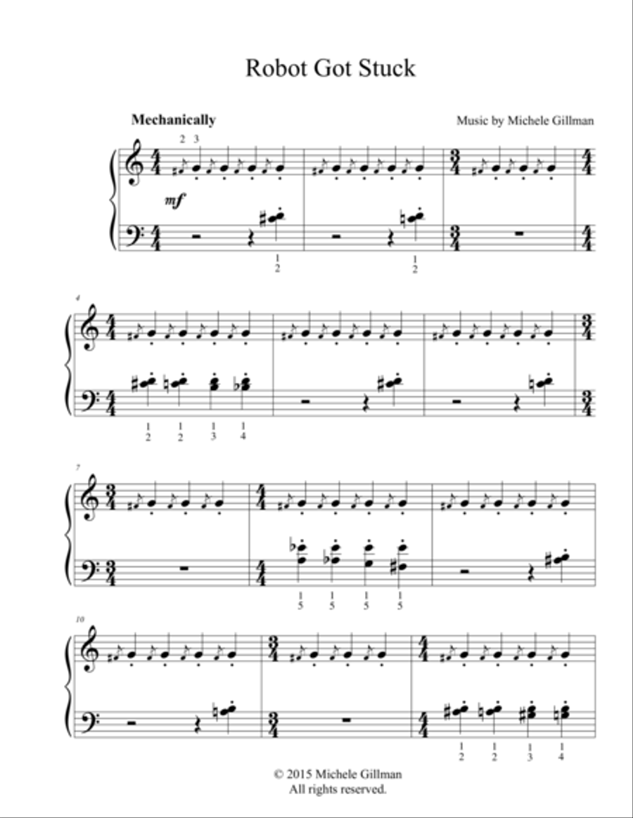 Robot Got Stuck Piano Solo scores gallery preview page 1
