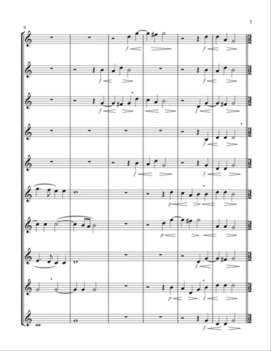 Hodie Christus Natus Est (2 Tenor Saxophone Quintets) Saxophone Quintet scores gallery preview page 3